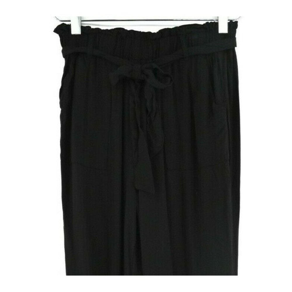 FASHION NOVA Blk Soft Pull On Tie Front Pants #BM4 - Picture 3 of 9